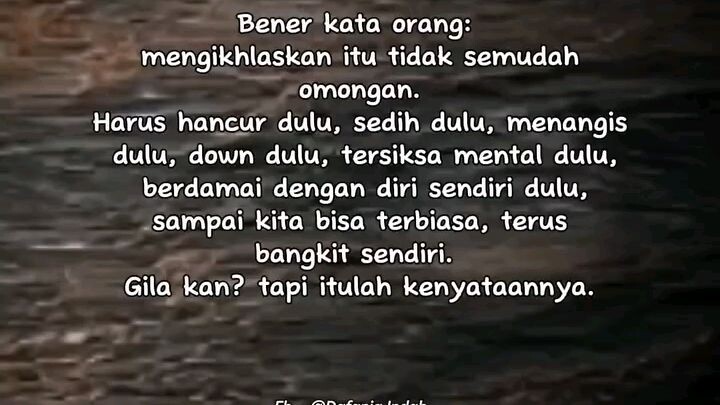 true...melepaskan seseorang itu tidak semudah bebicara..jika kita kalah boleh jadi gila..