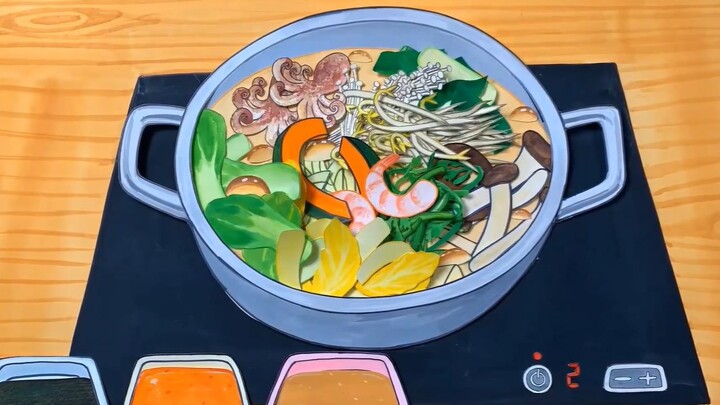 [Food Stop Motion Animation] Gudu Gudu, you can eat delicious hot pot at home by yourself @ ç¶²lu Foun