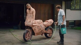 The boy's upper body is human, and his lower body is a motorcycle. You have never seen a motorcycle 