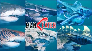 MANEATER ALL SHARKS EVOLUTION including ATOMIC SHARK. All Sharks Max Level & Short Gameplay