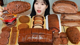 ASMR MUKBANG| 편의점 초콜릿 디저트 초코 아이스크림 마카롱 케이크 먹방 & 레시피 CHOCOLATE DESSERT ICE CREAM EATING