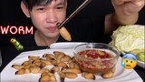 MUKBANG ASMR EATING COCONUT WORM | Worm Eating Show