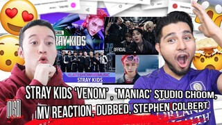 Stray Kids "거미줄 VENOM" Video, 'MANIAC' STUDIO CHOOM, MV Reaction, dubbed, Stephen Colbert | REACTION