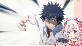 Japanese loli watching Index's famous scene of revealing her clothes