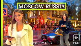 🔥 Evening Life Russian Girls the City Walk Exploring Moscow City Tour 4K HDR