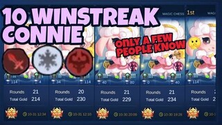 INSANE! 10 WINSTREAK CONNIE USING FIRST SKILL - TOP GLOBAL MAGIC CHESS MLBB