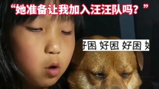 Cute! The little girl insists on dragging her puppy into studying together, and the dog is so sleepy