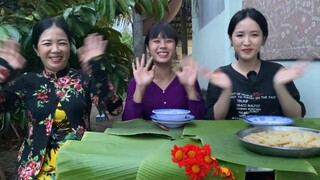 MỜI CHỊ GÁI THÔN NỮ CÀ MAU CÙNG ĂN BÁNH CHUỐI HẤP NƯỚC CỐT DỪA SIÊU BÉO | Ẩm Thực Cô Vy