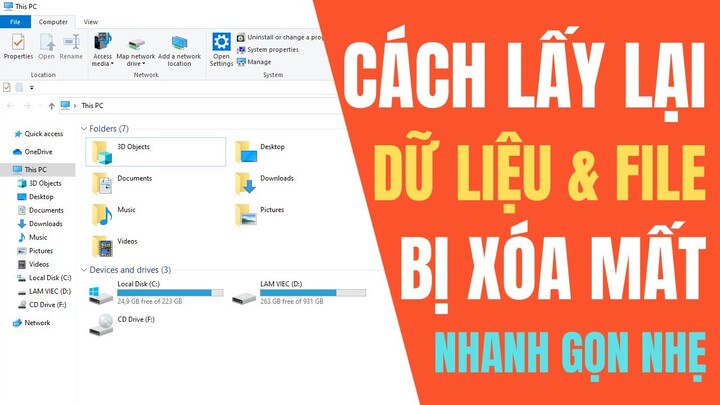 Cách Lấy Lại Dữ Liệu Bị Xóa Trên USB Thẻ Nhớ và Ổ Cứng Máy Tính Nhanh Gọn Nhẹ | Recover file delete