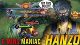 MANIAC & NO DEATH Hanzo Best Build 2022 Hanzo Top Global Gameplay - MLBB
