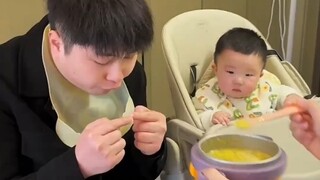 当宝宝不吃饭时，爸爸生动演绎不吃饭的下场是什么