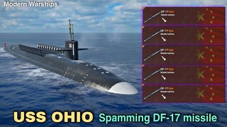 Modern Warships: USS OHIO spamming DF-17 Missile. online match.