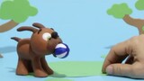 Good puppy play ball Stop motion cartoon for children - BabyClay