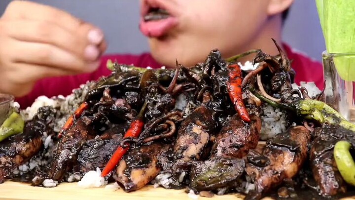 Adobong Pusit Squid mukbang