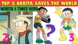 Top 5 times Nobita Saves The World | Nobita 5 times Hero | Save the earth | Defeat the movie Villain