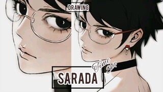 [Drawing] UCHIHA SARADA Time Skip from Anime BORUTO: Two Blue Vortex