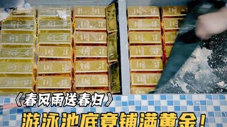 纪委书记发现游泳池有问题，挖开一看，地砖下竟满是黄金！