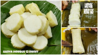 Resep lontong daun pisang hanya direbus 12 menit saja. Hemat gas. Hasilnya lontong padat dan bagus