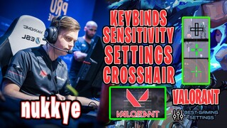 nukkye Valorant Settings Sensitivity Keybinds Crosshair and Setup 2021