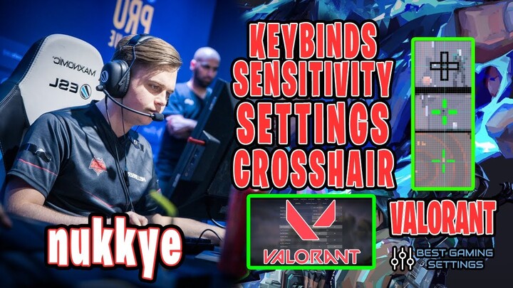 nukkye Valorant Settings Sensitivity Keybinds Crosshair and Setup 2021