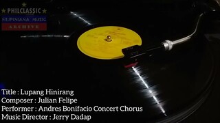 LUCIO SAN PEDRO: LUPANG HINIRANG (A. BONIFACIO CONCERT CHORUS)