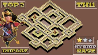 NEW TOP 2 TH11 WAR BASE + REPLAY PROOF + LINK | ANTI E-DRAGS / HYBRID | CLASH OF CLANS