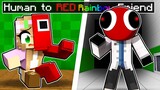 From HUMAN to RED RAINBOW FRIEND in Minecraft