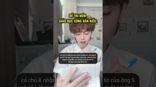 Đề thi môn giáo dục công dân kiểu ￼