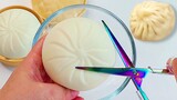 [DIY][ASMR]Mix a meat-bun shape slime with foaming glue