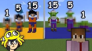 a pior batalha de construções no mine em 15 min, 5min e 1min