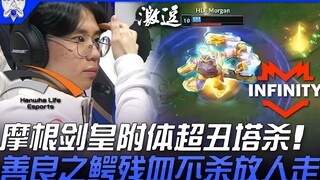 HLE vs INF (Latin America): Morgan's Sword King possessed—super-ugly tower kill! The Benevolent Croc