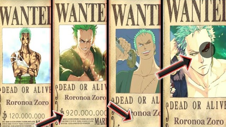 Zoro Evolution Bounty From The Start Until The End Of One Piece - One piece chapter 906+