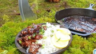 Lemon Crunchy Chicken cooked in the middle of the forest nấu ăn giữa thiên nhiên #food