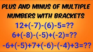 Plus and Minus of multiple numbers with brackets
