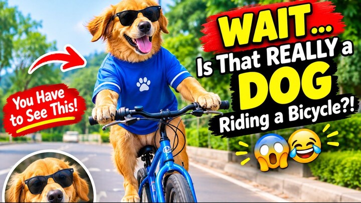 Wait… Is That REALLY a Dog Riding a Bicycle!  You Have to See This! #viralvideo