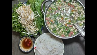 cháo lẩu thực dưởng ăn kèm với bún cực kỳ ngon