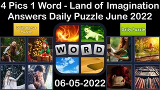 4 Pics 1 Word - Land of Imagination - 05 June 2022 - Answer Daily Puzzle + Bonus Puzzle