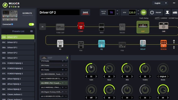gilneyparson Mooer GE300 lite capituras NAM