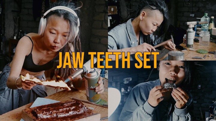Silver bracelet Jaw Teeth Set