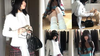OOTD｜ชุดสีโทนอุ่น｜ฤดูใบไม้ร่วงเป็นของลายสก็อตและลายทาง～