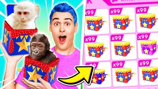 Using *HATCHING HACKS* To Open *100 GORILLA BOXES* !! Roblox Adopt Me Hacks (LEGENDARY LUCK)