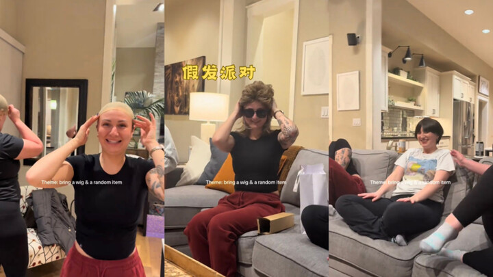 Tụ tập bạn bè tổ chức tiệc tóc giả thôi‼️🤣