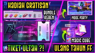 FUNGSI TIKET ULTAH !!BOCORAN EVENT GRATISAN ULANG TAHUN FREE FIRE ! BUNDLE KEREN & MAGIC CUBE GRATIS