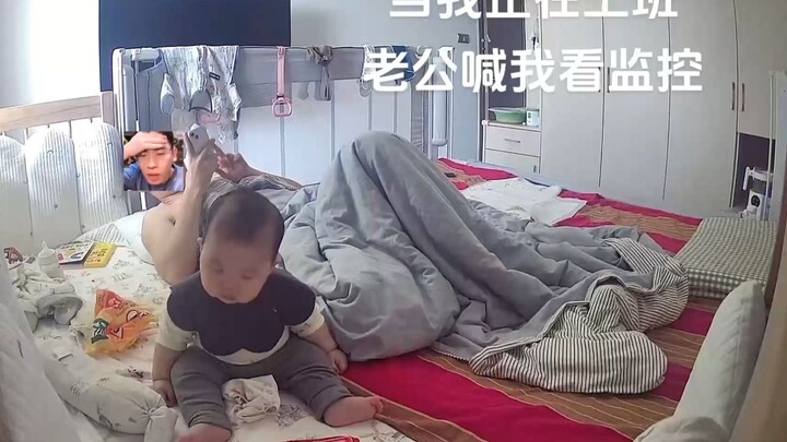 The sleepy kid is frantically shaking his head, trying hard to wake himself up—while mom and dad are