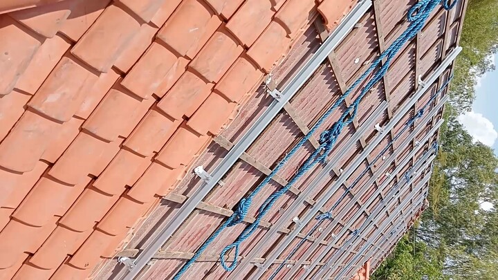 installation of rails for solar panels