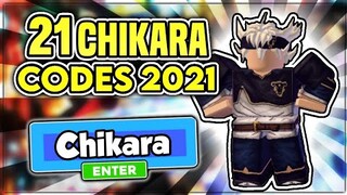 All "New [ Chikara ] Update Working Codes 2021 in Roblox Anime Fighting Simulator