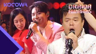 A vintage congratulatory performance to the award winners!...With JYP l SBS Drama Awards [ENG SUB]