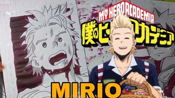 menggambar mirio dari anime my hero academia