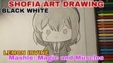 menggambar chibi karakter anime mashle magic and Muscle lemon irvine