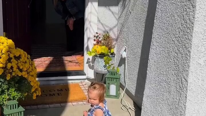 Grandma opened the door and was instantly warmed by the surprise waiting outside...